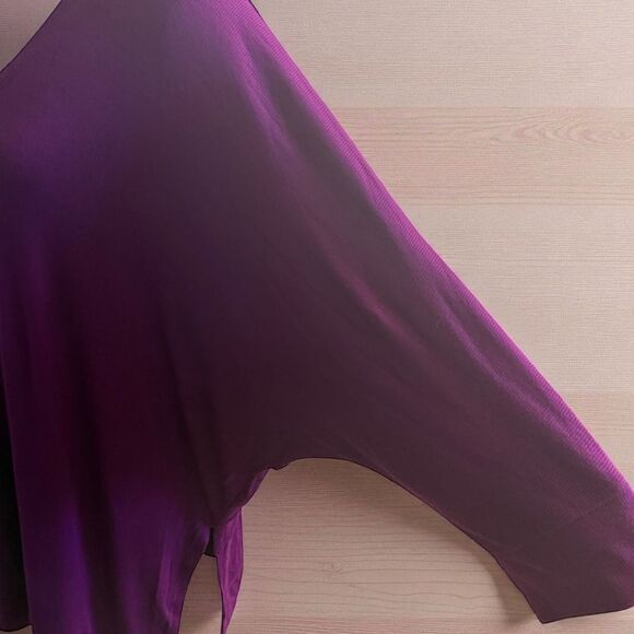 Laurie Felt Heather Purple Ribbed Oversized Relaxed Pullover Top Size Small - Picture 4 of 8